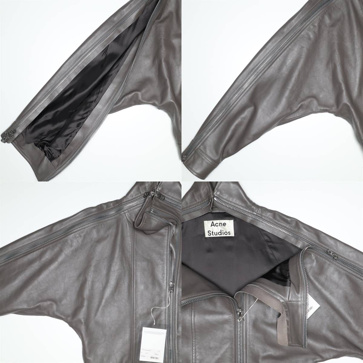 Acne Studios 19AW Deconstructed Leather Jacket 32 デコンストラクテッド レザージャケット ライダース ブルゾン 変形 ジップ アクネ _画像9