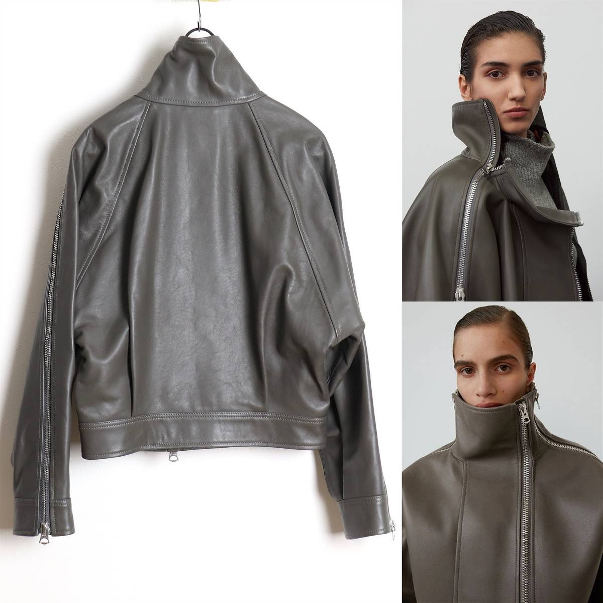 Acne Studios 19AW Deconstructed Leather Jacket 32 デコンストラクテッド レザージャケット ライダース ブルゾン 変形 ジップ アクネ _画像2