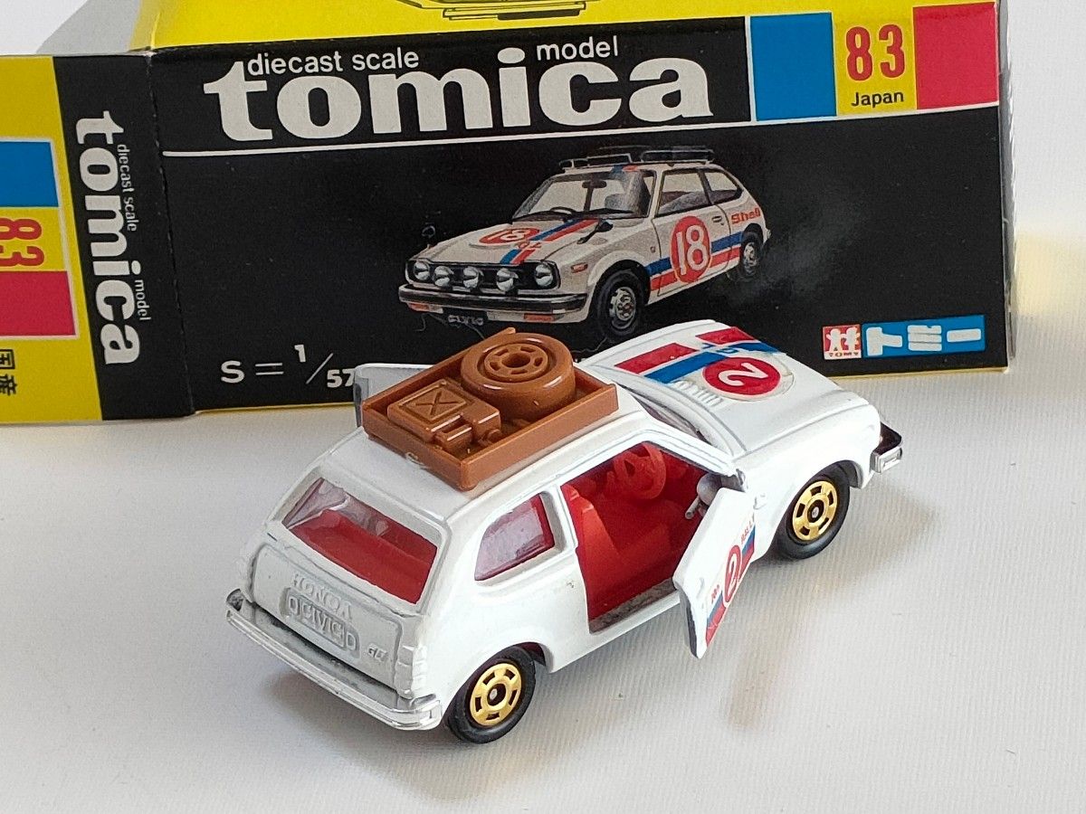 黒箱トミカ83 ホンダシビックGLラリータイプ 美品 日本製 デッドストック