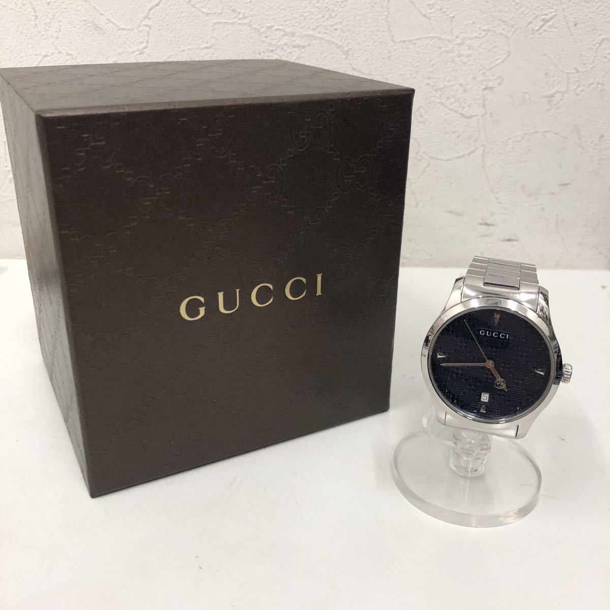 最も信頼できる NVY ステンレス アナログ クォーツ時計 グッチ GUCCI