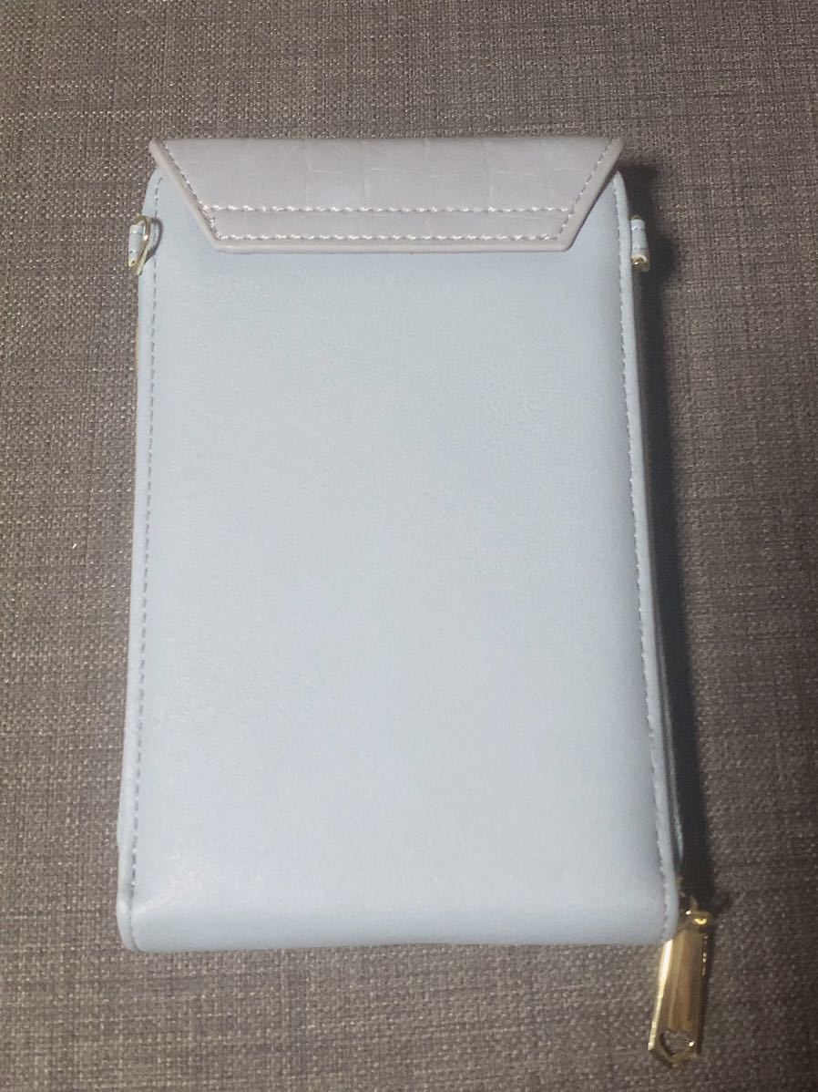  new goods unused . purse shoulder bag bulrush . bag smartphone pouch blue 