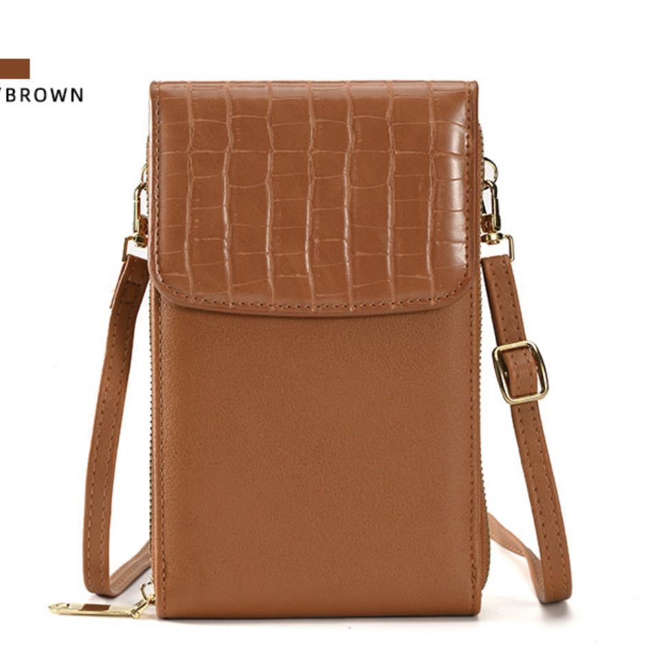  new goods unused . purse shoulder bag bulrush . bag smartphone pouch Brown 