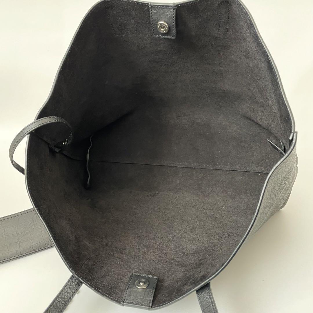 サンローラン トートバッグ クロコ型押し カーフレザー YSL チャーム