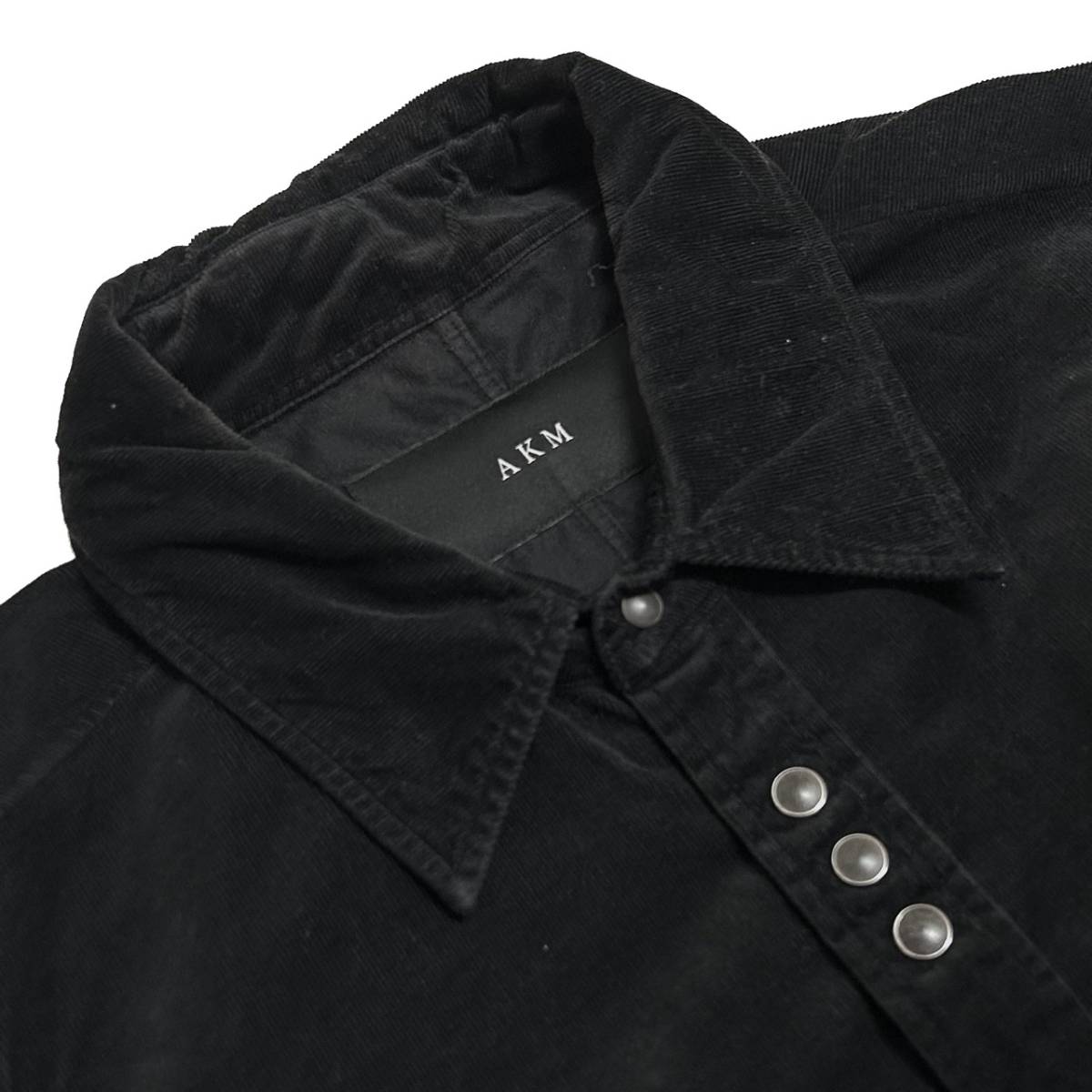 定価3万 AKM stretch corduroy snap shirts Sサイズ ブラック ストレッチコーデュロイスナップシャツ wjk ジュンハシモト_画像4