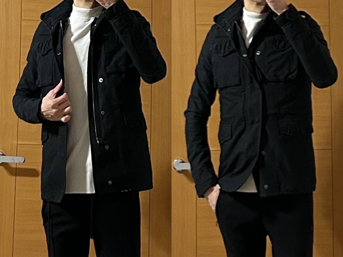 safari掲載 定価10万 wjk M66 destroy cotton twill far inner Sサイズ 黒  デストロイコットンツイルミリタリージャケット ジュンハシモト