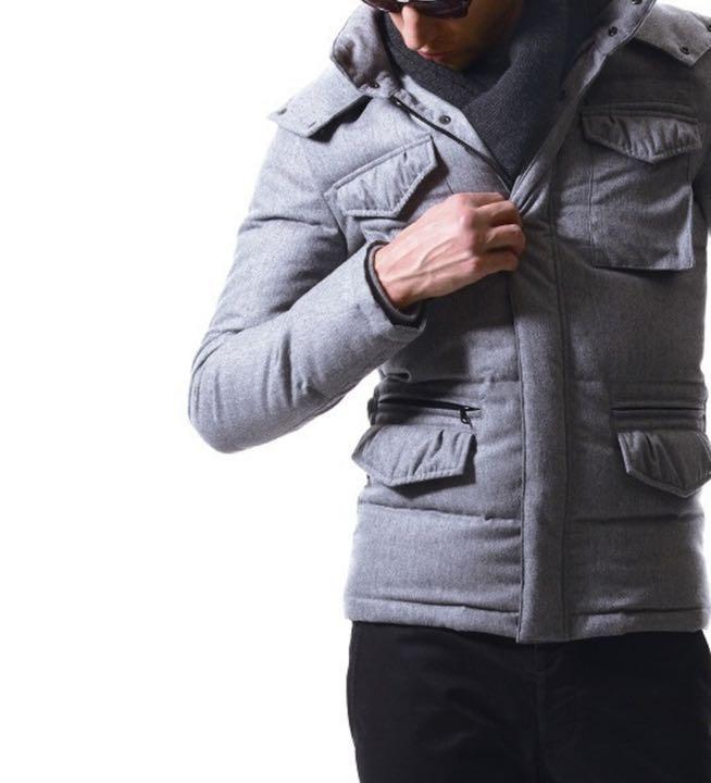 定価10万 wjk HEAVY WOOL POPLIN SEPARATE HOOD DOWN JACKET Sサイズ ヘビーウールポプリンフード付ダウンジャケット モンクレール wjk