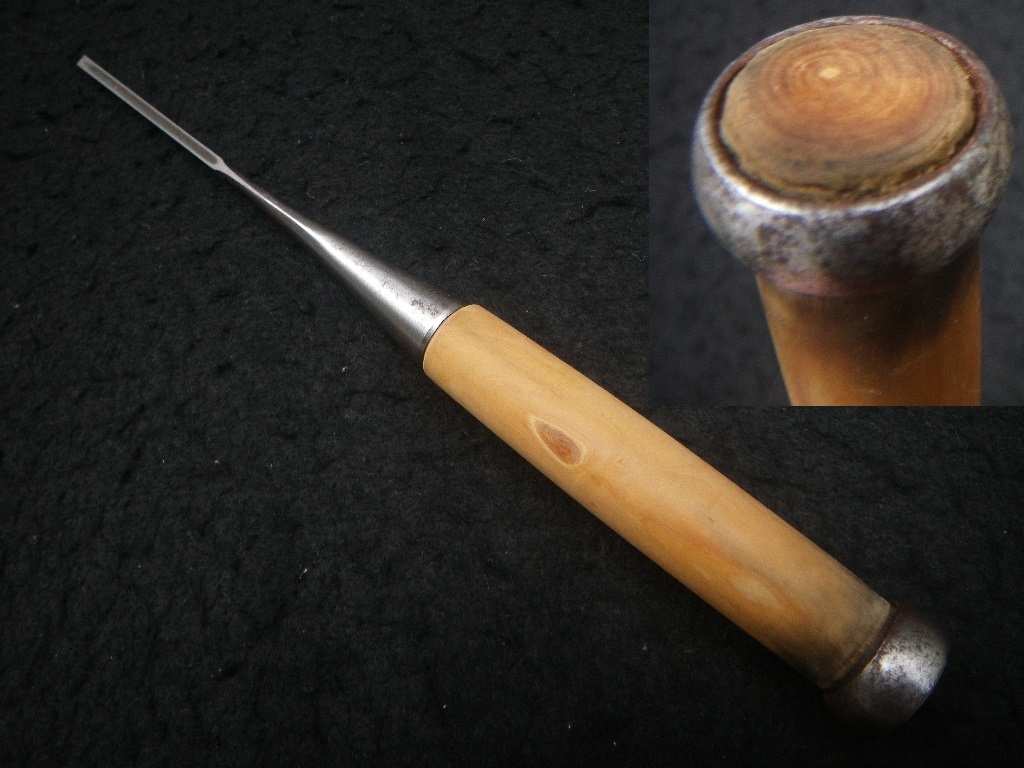 古鑿 角打 3.4㎜ 全長247㎜ 鑿 中叩 のみ 日本製 古鑿 角打 3.4㎜ 全長247㎜ 鑿 中叩 のみ 日本製