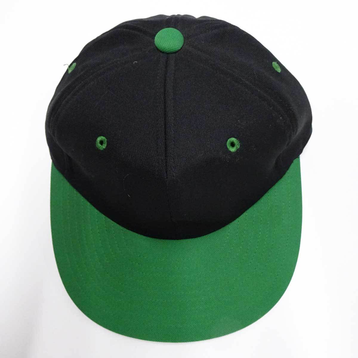 【中古】[未使用/デッドストック] デサント 帽子 キャップ THE BEST 58cm ブラック x グリーン メンズ DESCENTE ビンテージ レトロ_画像5