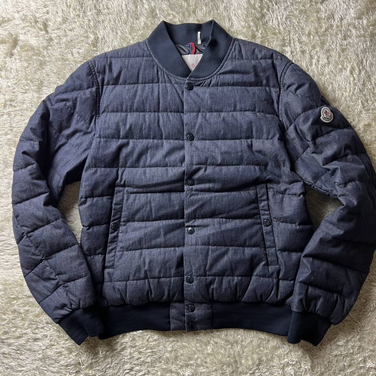 C01 新品同様!!超希少XL!! MONCLER モンクレール インディゴ デニム ダウンジャケット パーカー ベスト コート ロンハーマン フラグメント_画像2