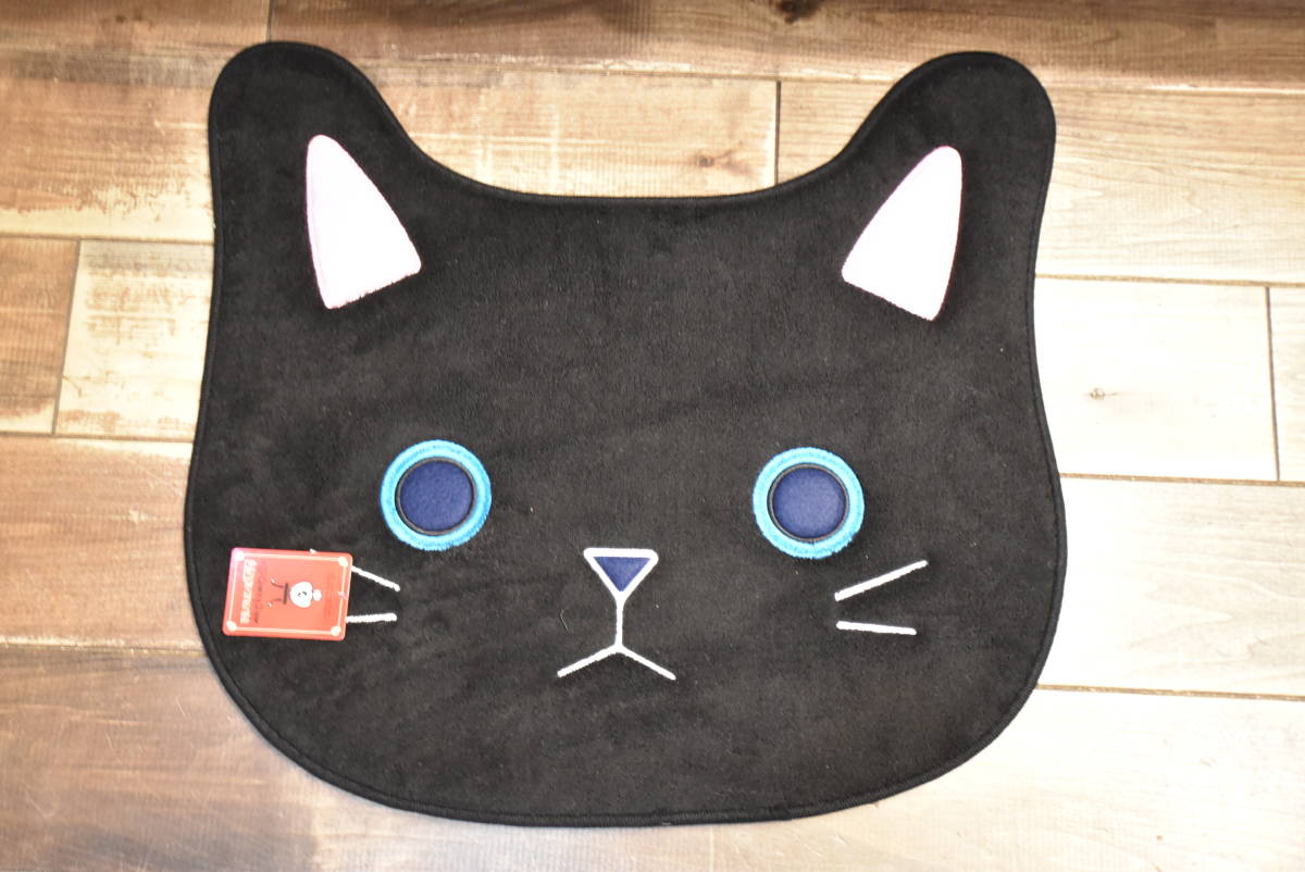 PAY3*A-LA3*2 шт. комплект * кошка лицо коврик * примерно 50×55* черный & Brown * уретан коврик * кошка рисунок * вход .* ребенок часть магазин .* симпатичный * кошка нравится * кошка 