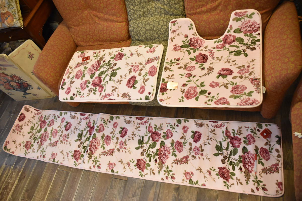 PAY3*D-LA3-2* urethane kitchen mat * pink * approximately 50×240* floral print * stylish * brilliant *....* interior * pretty * pattern change *. series * woman * kitchen 