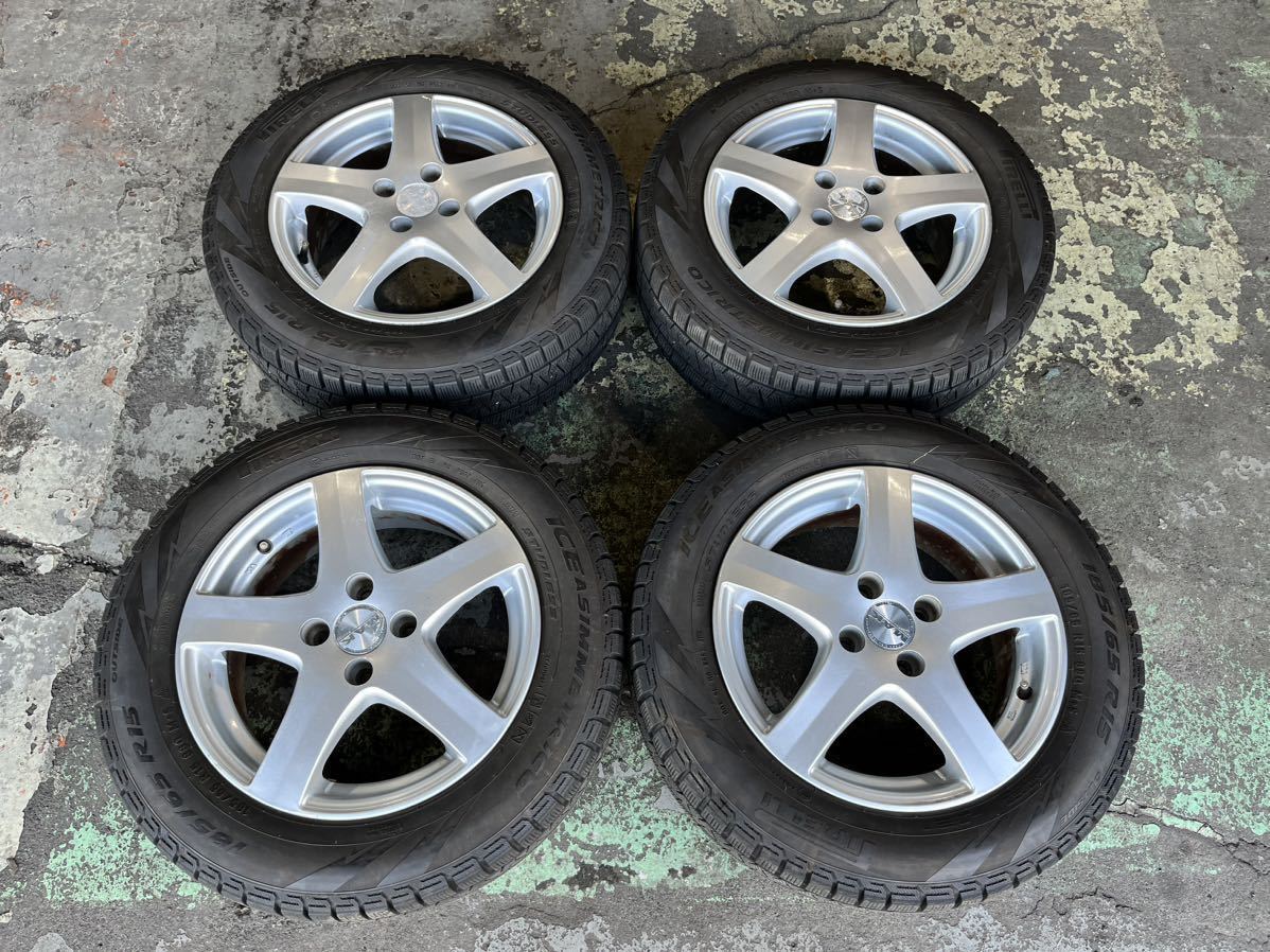 バリ山 ルノー ルーテシア RH BJ系 185/65R15 15インチ MAK ホイール スタッドレス 4本セット PCD100 +45_画像1