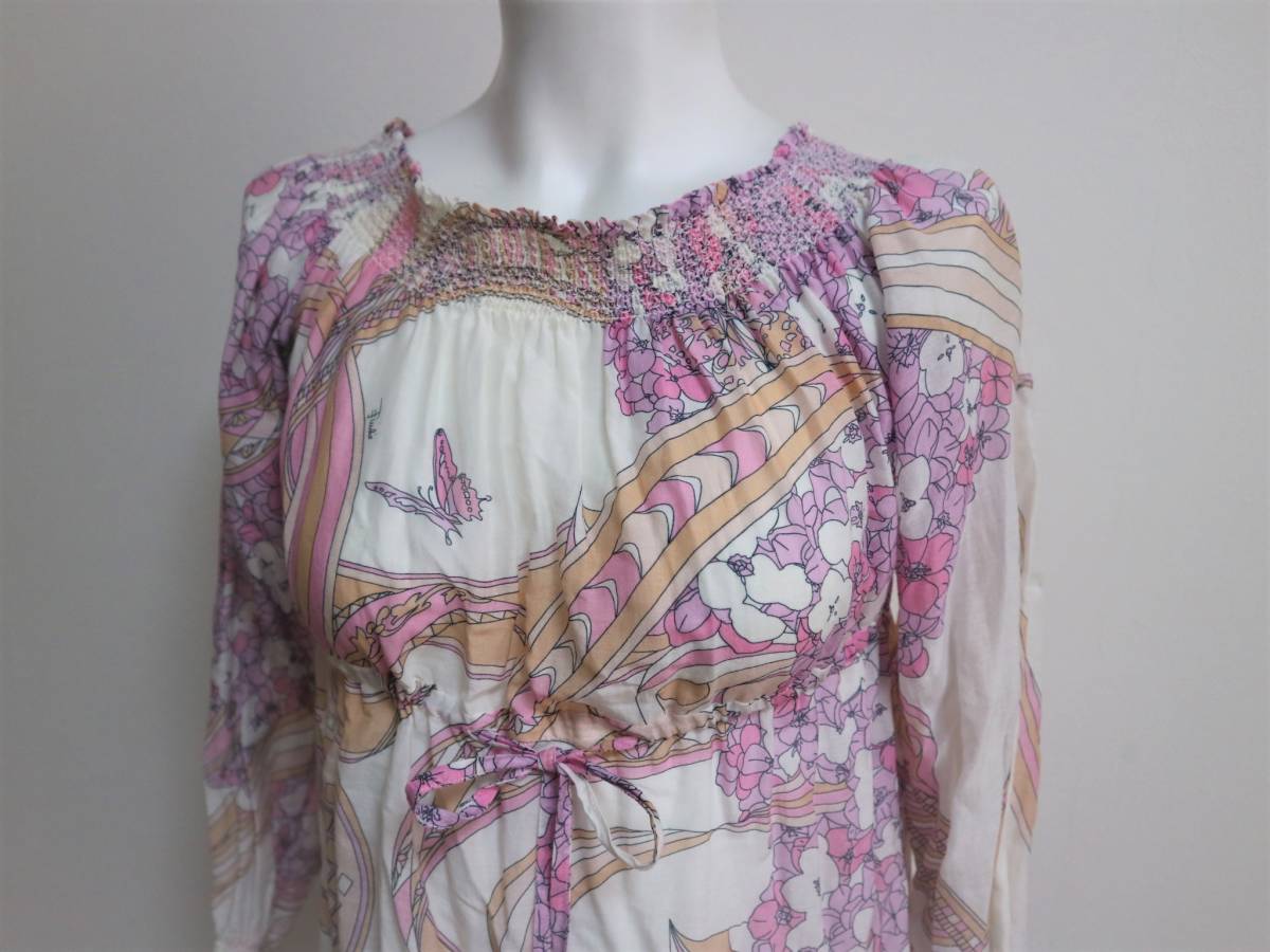 美品 国内正規 EMILIO PUCCI エミリオ プッチ◇七分袖 ブラウス プル