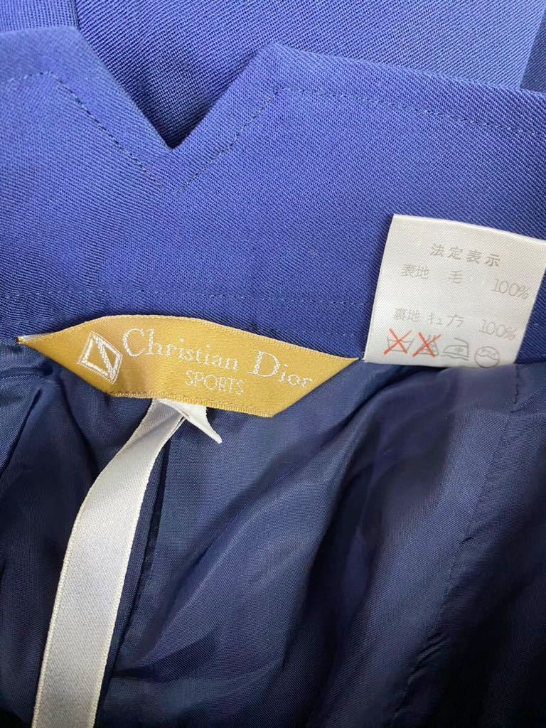 Vintage CHRISTIAN DIOR Sports Christian ti tail lady's blue gold button pants bottoms M inscription 