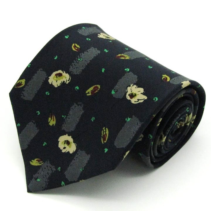  Yukiko Hanai мелкий рисунок рисунок шелк сделано в Японии бренд галстук мужской оттенок черного хорошая вещь YUKIKO HANAI