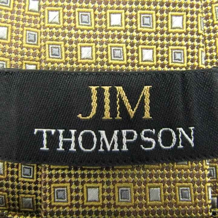 ジムトンプソン 小紋柄 シルク タイ製 ブランド ネクタイ メンズ イエロー系 良品JIM THOMPSON_画像4