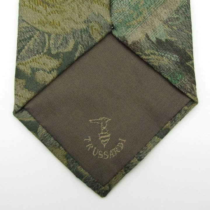  Trussardi цветочный принт Италия производства бренд галстук мужской оттенок черного хорошая вещь TRUSSARDI