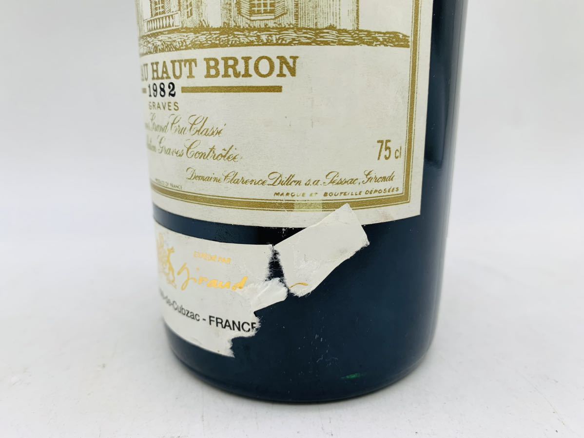 【未開栓】CHATEAU HAUT BRION シャトーオーブリオン 1982 赤ワイン 果実酒 古酒 750ml 13% ラベル破れあり WI0745の画像3