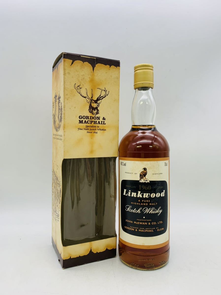 【未開栓】Linkwood G&M リンクウッド ゴードン・アンド・マクファイル 1960 スコッチウイスキー 750ml 40% 古酒 箱付き WH14863_画像1