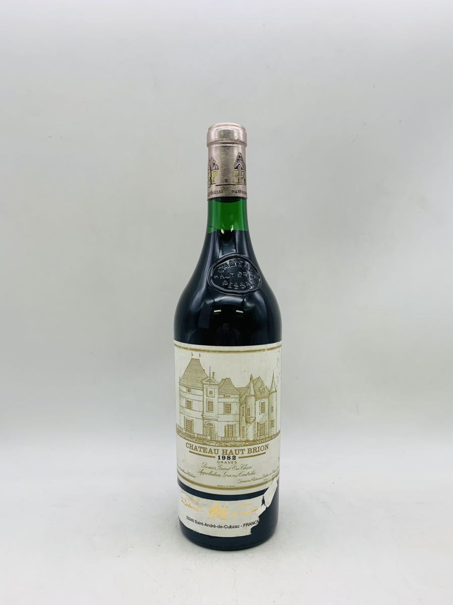 【未開栓】CHATEAU HAUT BRION シャトーオーブリオン 1982 赤ワイン 果実酒 古酒 750ml 13% ラベル破れあり WI0745の画像1