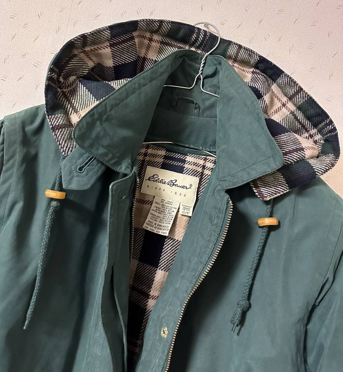 【Eddie Bauer】エディーバウアー ダウンキルティングライナー付 コート グリーン レディース 古着_画像1