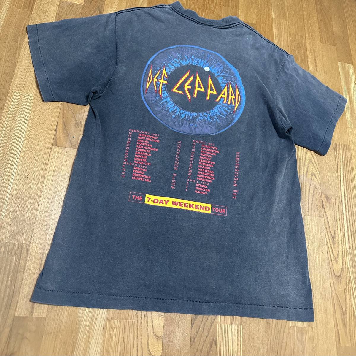 1993 Def Leppard The 7-Day Weekend Tour Live Concert Tour Vintage T-Shirt Large_画像5