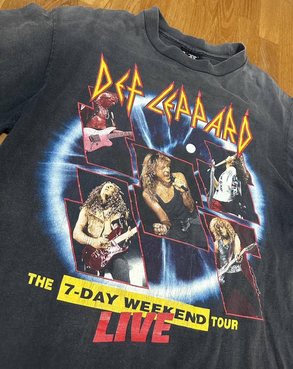 1993 Def Leppard The 7-Day Weekend Tour Live Concert Tour Vintage T-Shirt Large_画像1