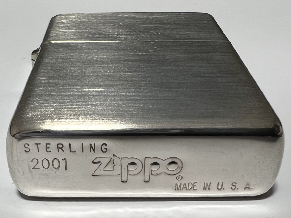 【未使用品】ZIPPO ジッポー STERLING SILVER スターリング シルバー 純銀 2001年 希少 マニア コレクション_画像3