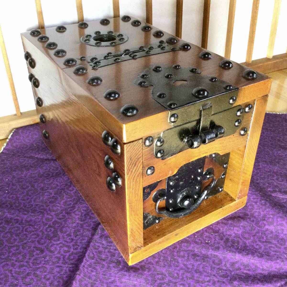 受注生産品 江戸時代 銭箱 千両箱 貯金箱 金庫 骨董品 時代箪笥 古民具