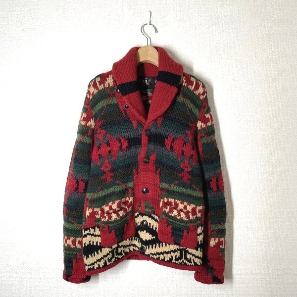 正規品】RRL ダブルアールエル ショールカラー ネイティブ柄 ハンド