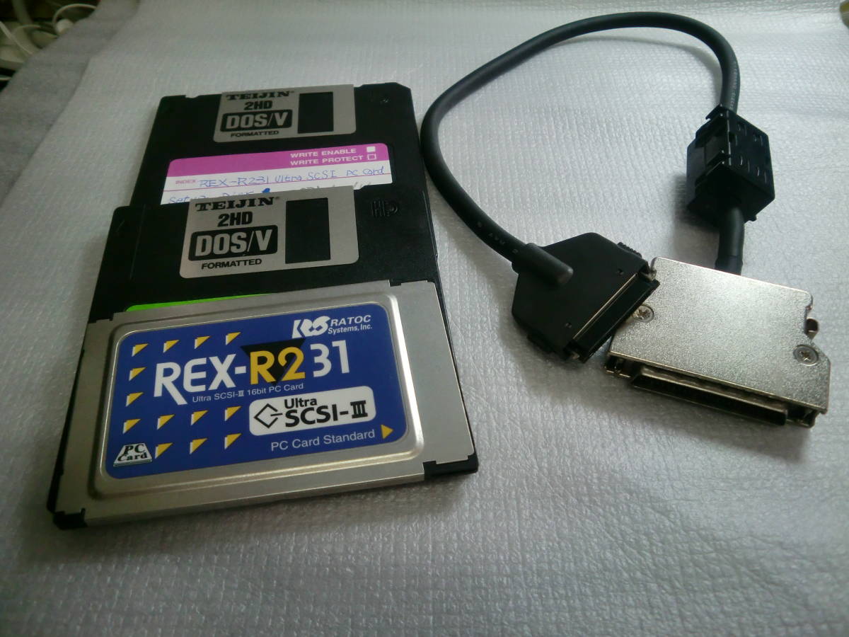 Yahoo!オークション - SCSI PCカード REX-R231 ケーブル付き 認識