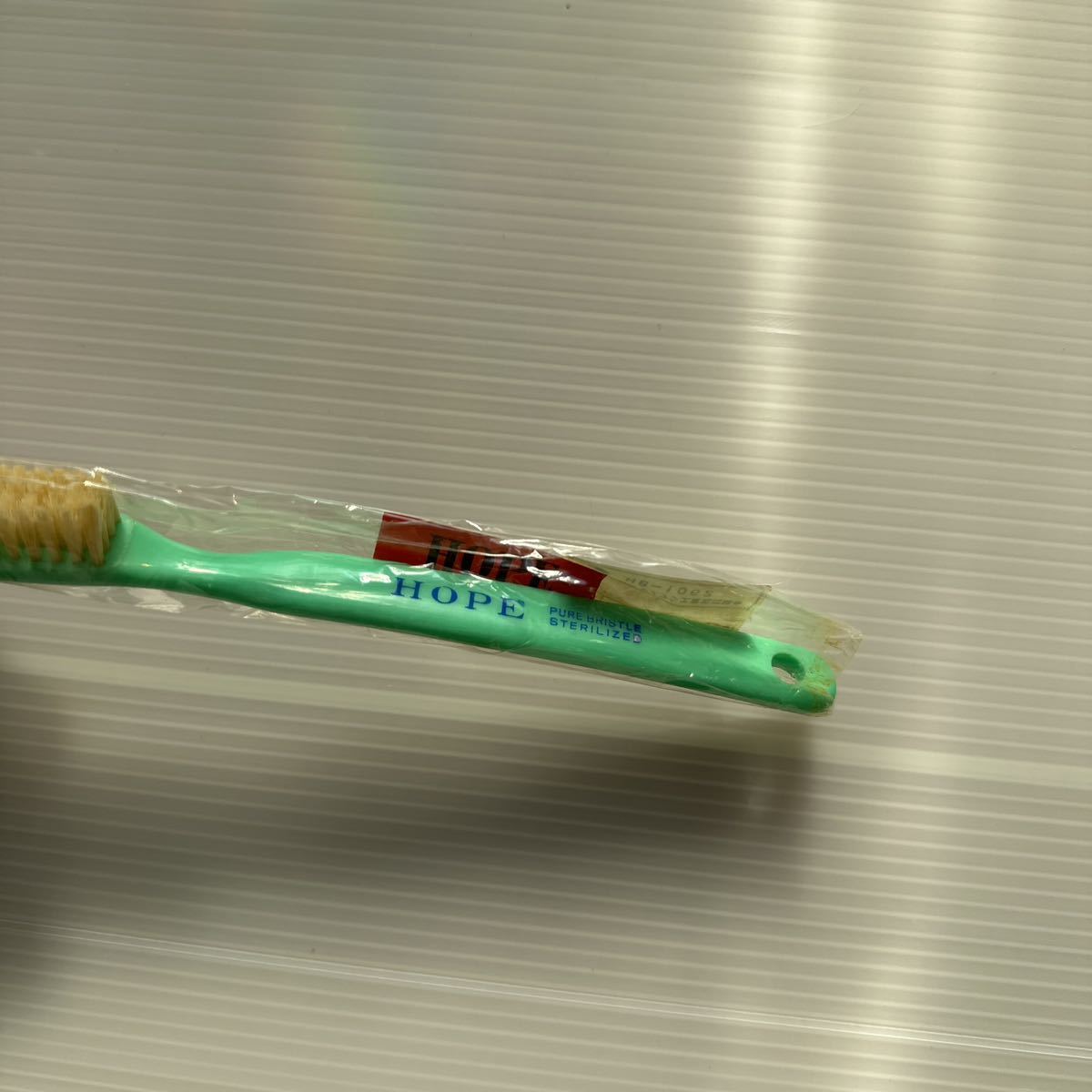 【デッドストック】 日本製 天然毛 歯ブラシ 緑 昭和 レトロ 懐かしの ディスプレイ bristles of brush toothbrush made in past Japan3_画像8