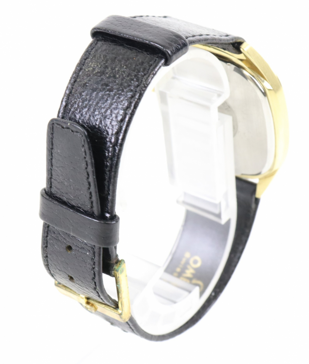 OMEGA SEAMASTER QUARTZ オメガ シーマスター クォーツ デイト メンズ腕時計 黒革ベルト 純正 スイス製 1332 7 015IBEK07_画像7