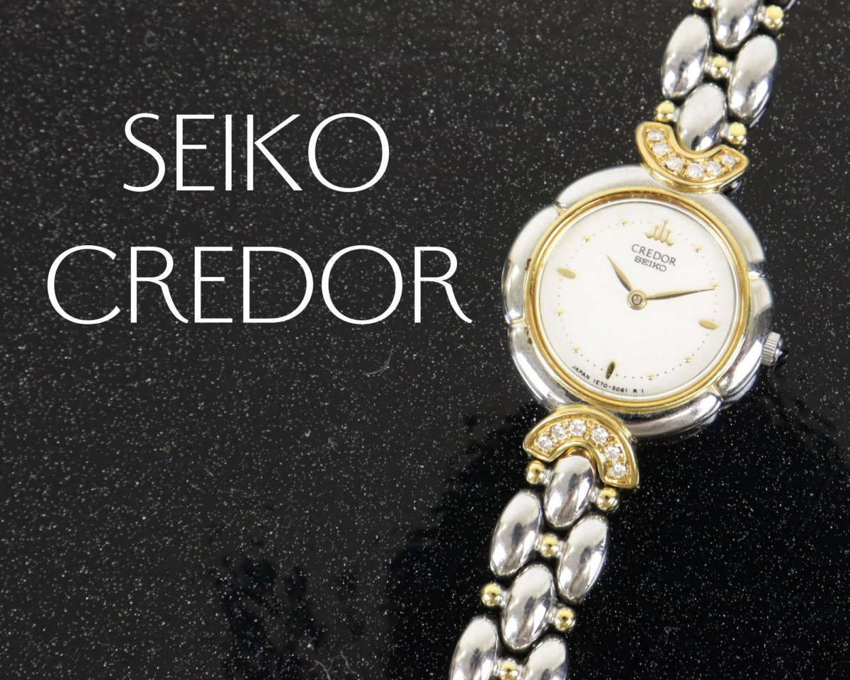 SEIKO CREDOR セイコー クレドール SS×18KT 1E70-2050 レディース腕時計 シルバー文字盤 ラウンド ラグダイヤ アンティーク 010IBEK21_画像1