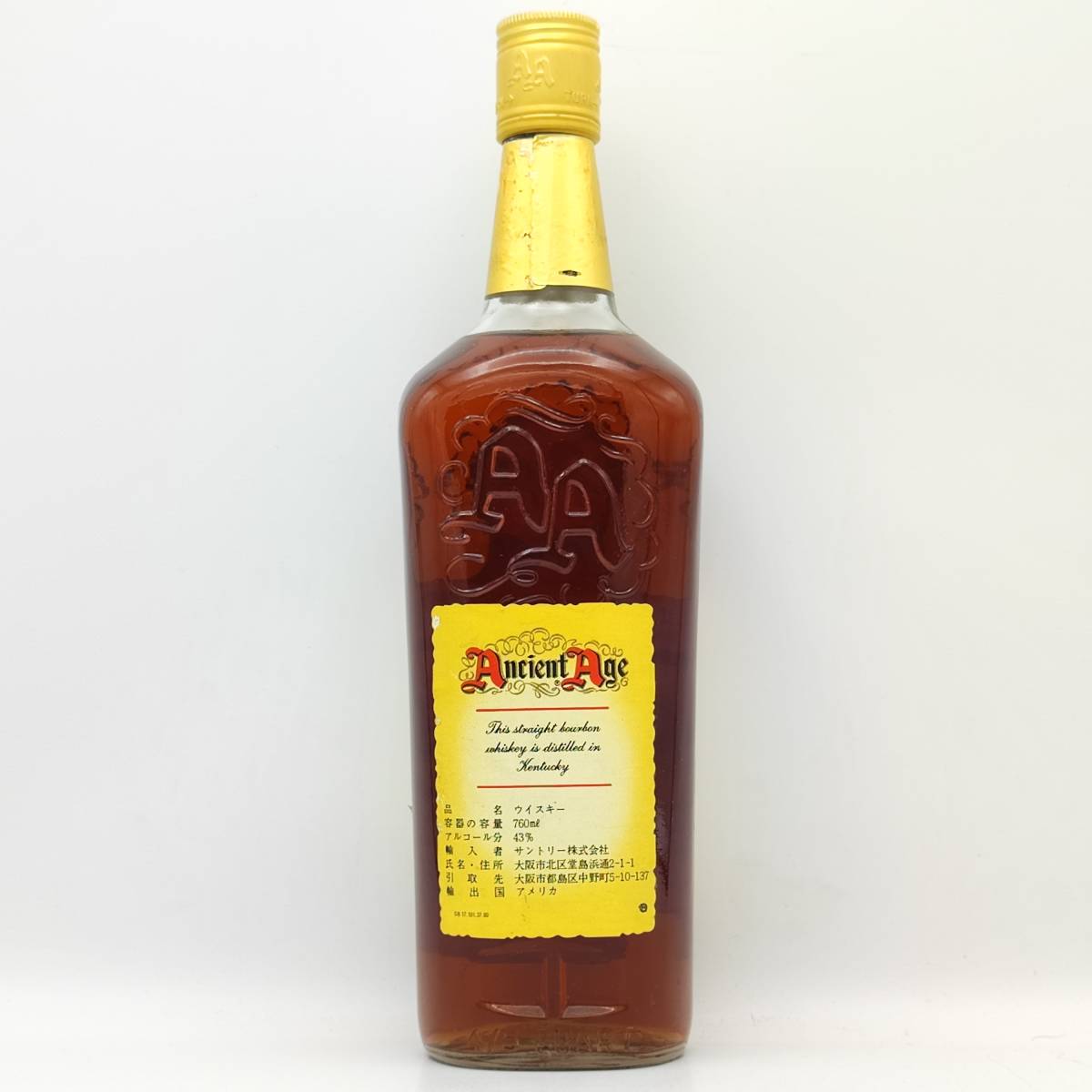 【全国送料無料】特級 Ancient Age Kentucky Straight Bourbon Whiskey The Finest Old Traditions　43度 760ml