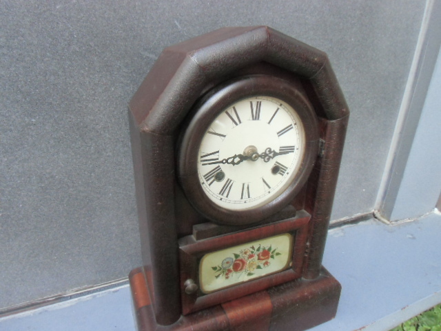 昭和レトロ 木製 置時計の画像2