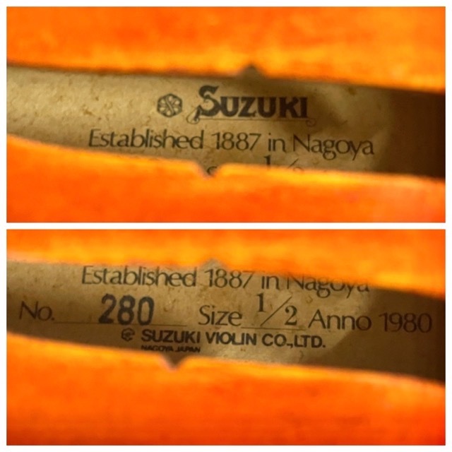 SUZUKI スズキバイオリン No.280 1/2 ANNO 1990 ケース付 K9537の画像9