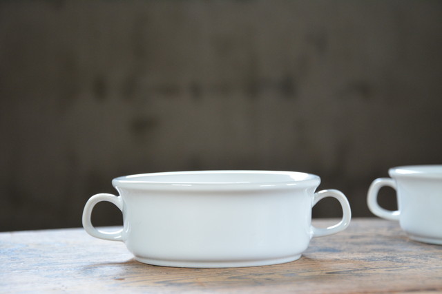 NO.114 古い白磁のスープカップ 2客SET 検索用語→A昭和レトロビンテージ古道具の画像2