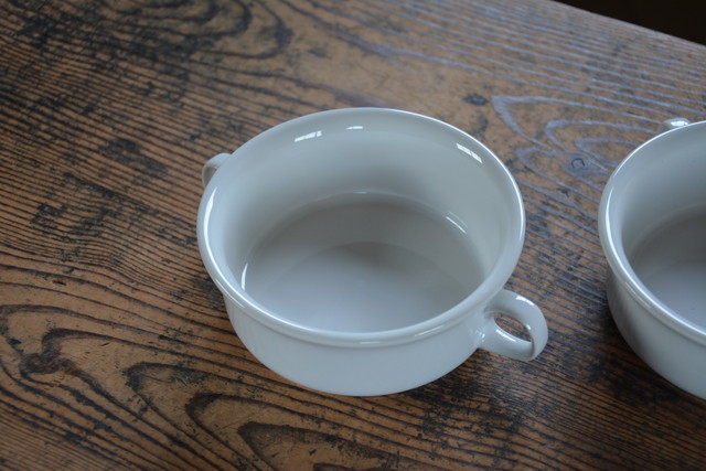 NO.114 古い白磁のスープカップ 2客SET 検索用語→A昭和レトロビンテージ古道具の画像3