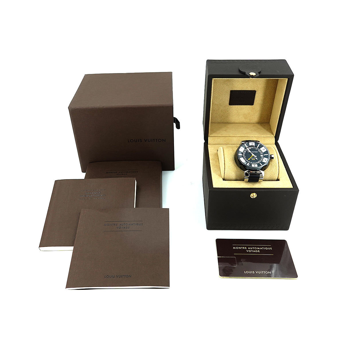 濃いピンク系統 LOUIS VUITTON 時計 替ベルト 箱 専用BOX タンブール