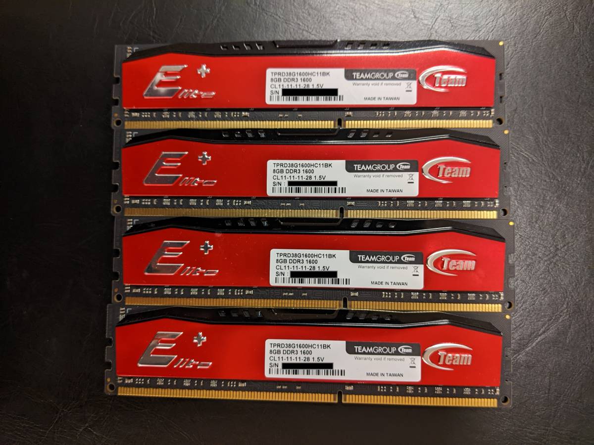 Team デスクトップ用メモリ DDR3 1600MHz PC3-12800 ECOパッケージ (8GBx4枚 Elite Plus)