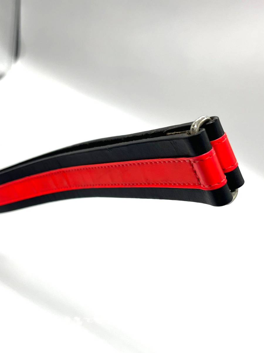 Moschino Moschino belt casual black × red leather × enamel 