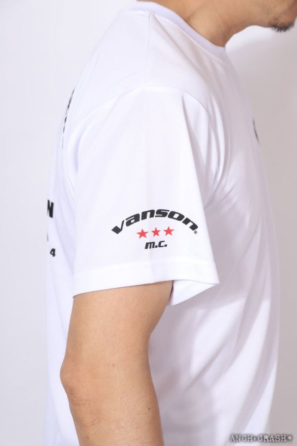 VANSON ドライメッシュ 半袖 Tシャツ VS22802S ホワイト×ブラック【2XLサイズ】バンソン_画像9