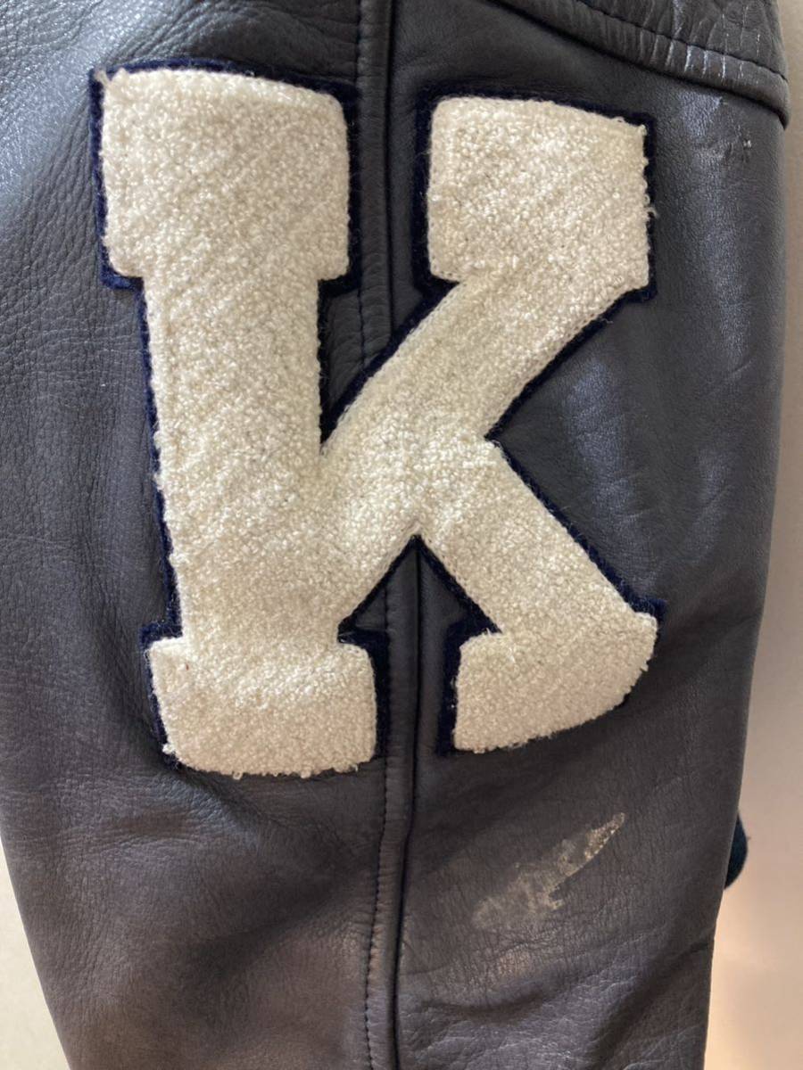 カールヘルム ピンクハウス スタジャン 袖レザー ネイビー アウター