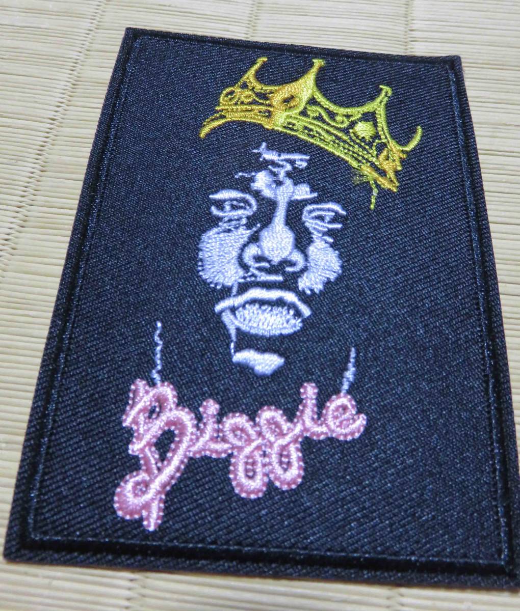 四角◆新品ノトーリアスThe Notorious B.I.G） ビギー（Biggie）　ビッグ（BIG)　ラップ　ラッパー　ヒッポホップ　刺繍ワッペン（パッチ）