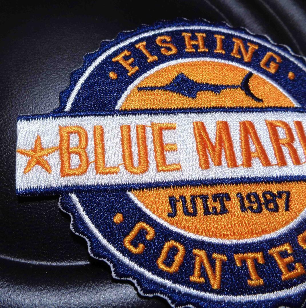 橙紺◆新品　カジキ　フィッシングFISHING CONTEST BLUE MARIN　刺繍ワッペン（パッチ）◆アメリカ　US釣り　魚　コンテスト　大会　激シブ