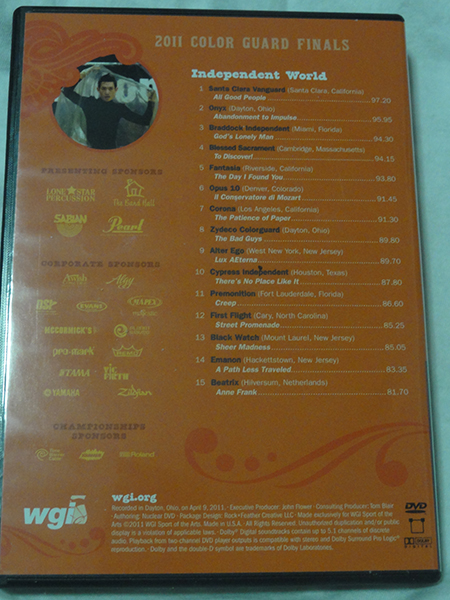 DVD WGI 2011チャンピオンシップUSAオハイオ　カラーガード_画像2