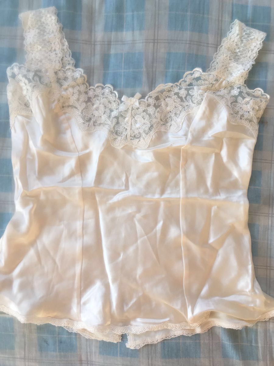  silk code race camisole satin white new goods unused 