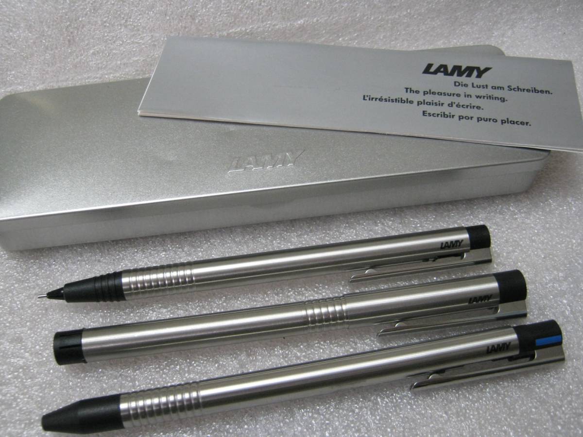 LAMY ボールペン 三本組 二色ボールペン シャープ オイルペン 金属ケース入り_画像3