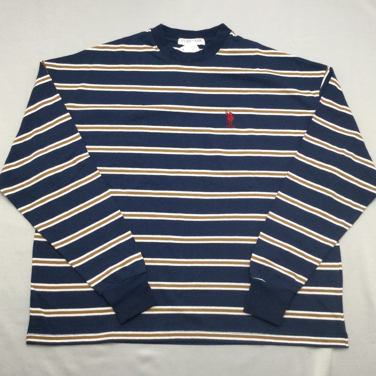 【送料無料】【新品】US.POLO.ASSN メンズ長袖Tシャツ（コットン100％ ゆったりタイプ）　 L　　ネイビー★13218_画像1